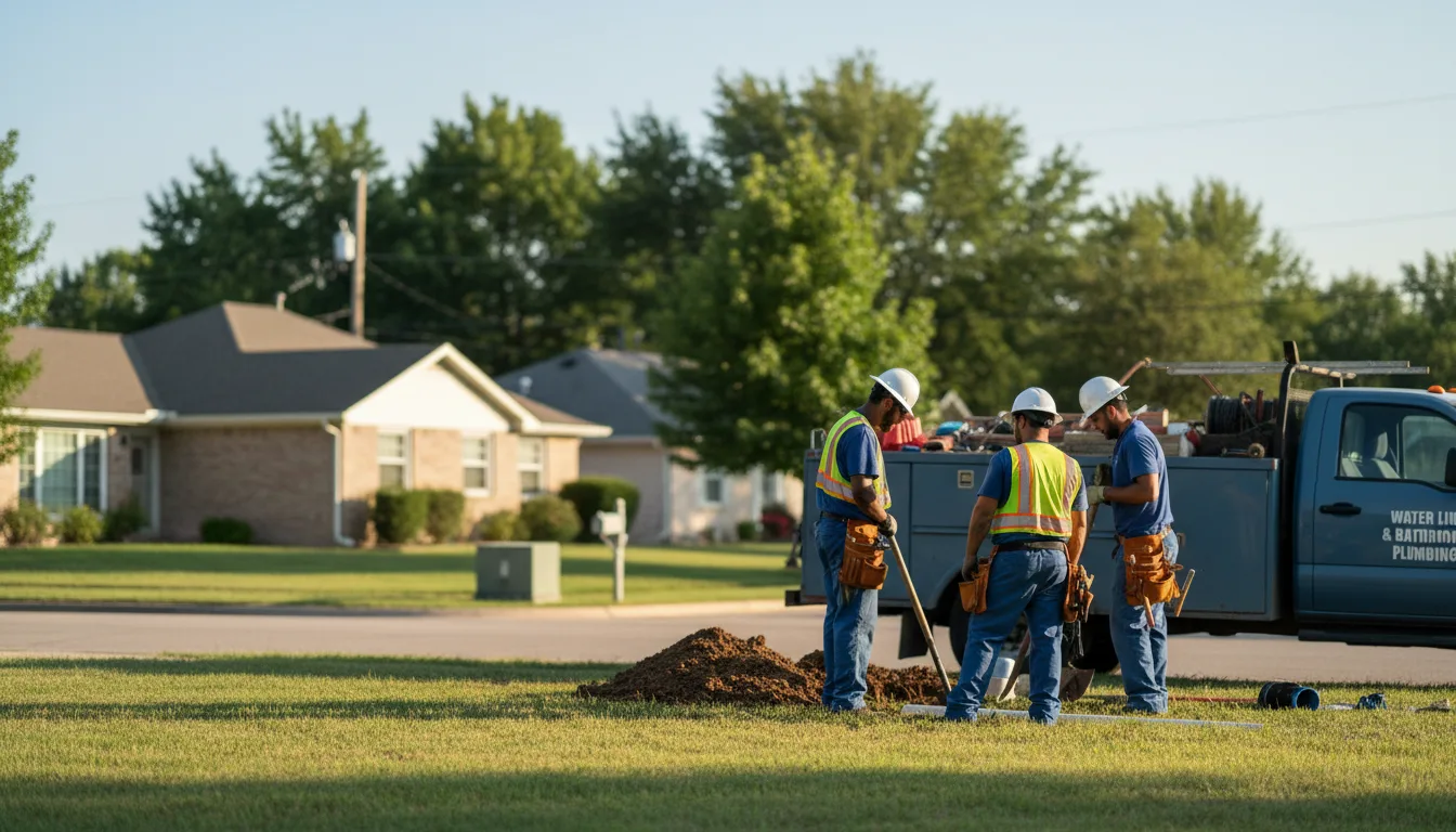 Residential water line and bathroom plumbing service in Jonesboro, IN